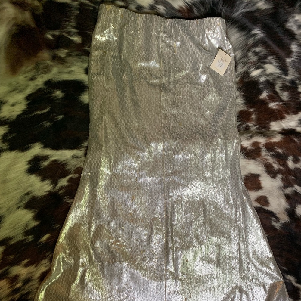 Tasha Polizzi Silver sequin skirt